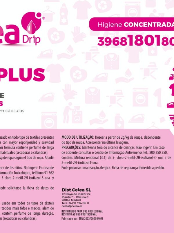 Celea Drip Soft Plus-Suavizante ropa ultra concdo.